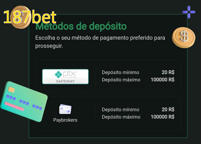 O cassino 187betbet oferece uma grande variedade de métodos de pagamento